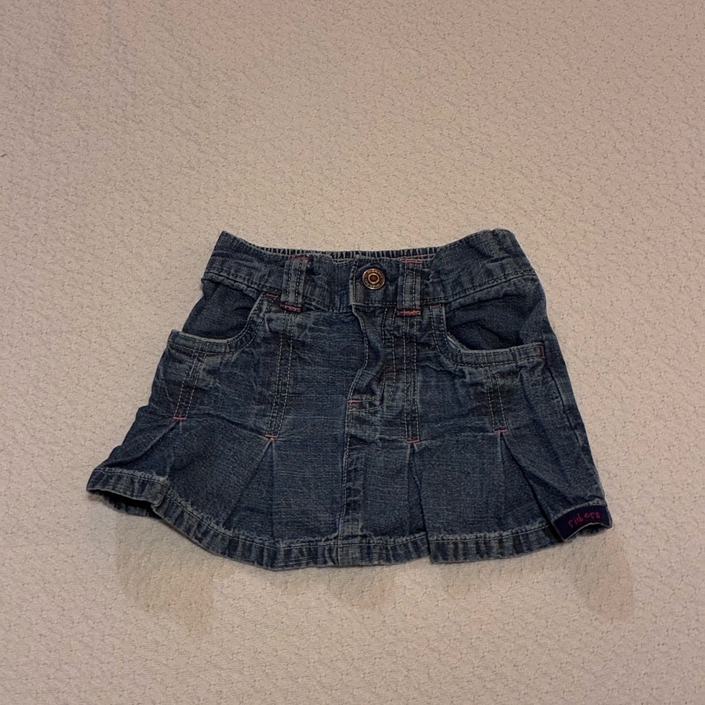 Riders by Lee Pleated Denim Skirt, 6-9 mo, y2k, 100% cotton
